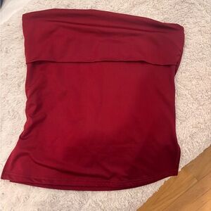Red Strapless Tube Top